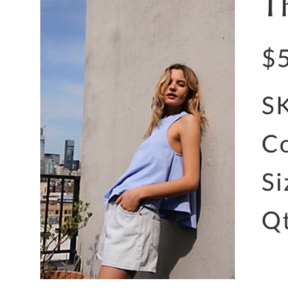 Free People Tank in Light Blue - Picture 2 of 8